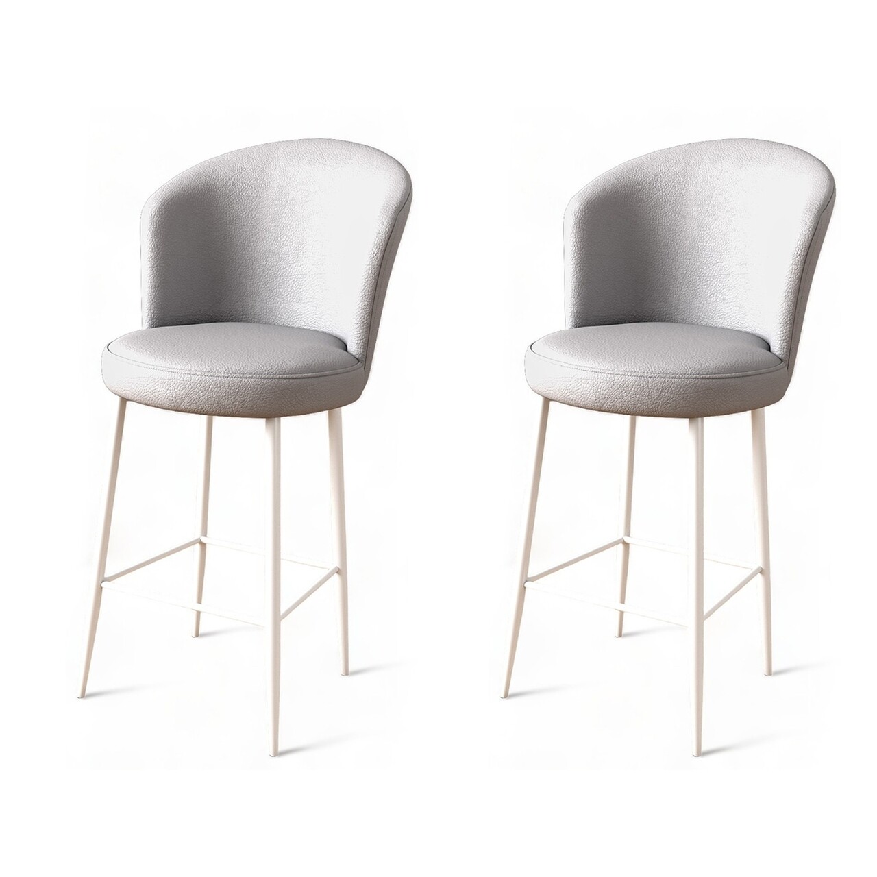Set scaun de bar (2 bucăți), Hanah Home, Uras, Gri/Alb - imagine 5